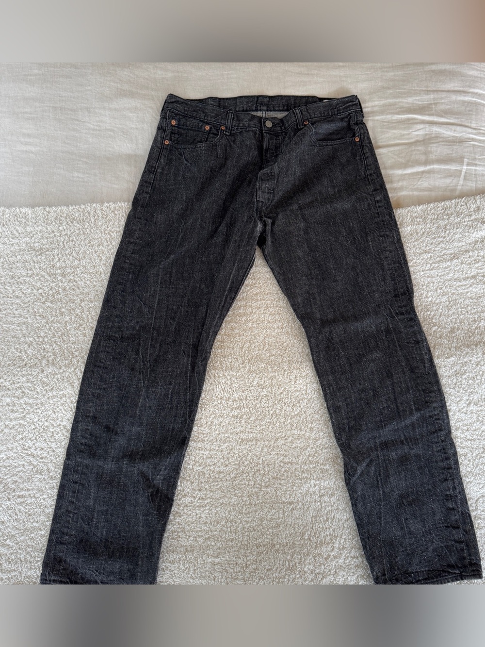 Levi’s 501 Men’s 40x34 Black White Oak Cone Denim Jeans Straight Leg